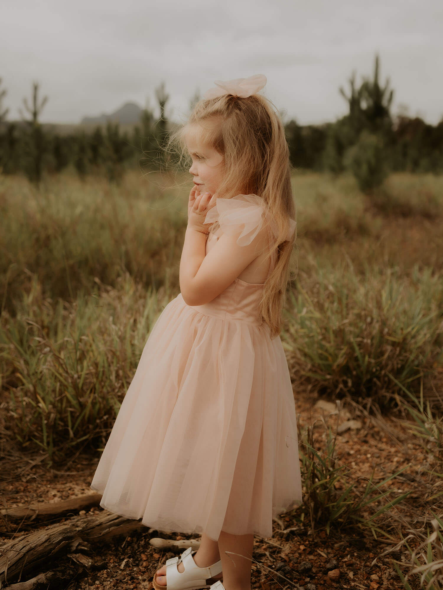 sachin and babi light blue dress Elegant Champagne Lace Flower Girl Dress for Toddlers | Champagne / 4-5 Years (120cm) main image 1