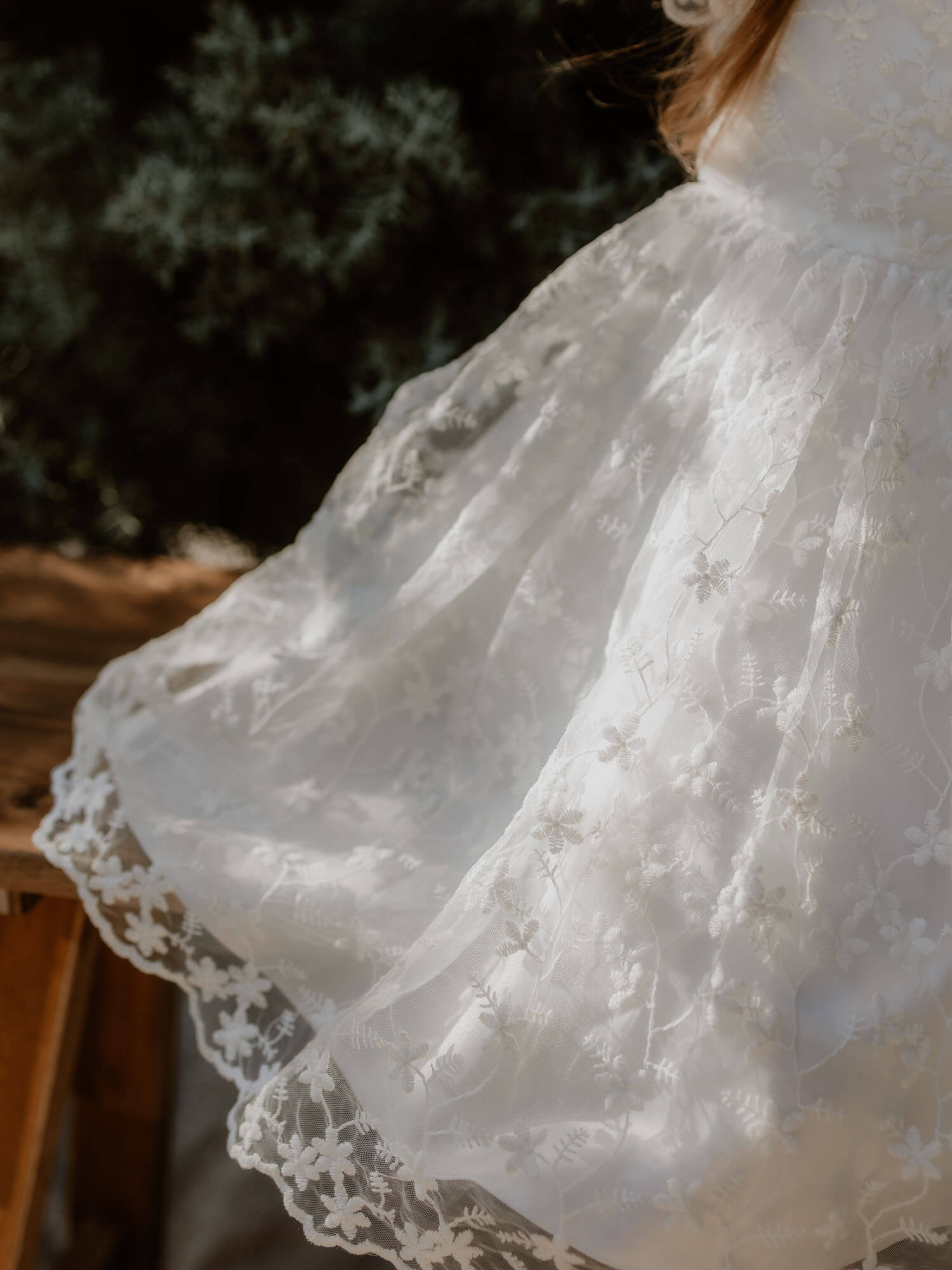 Lace details on our Pippa flower girl dress.