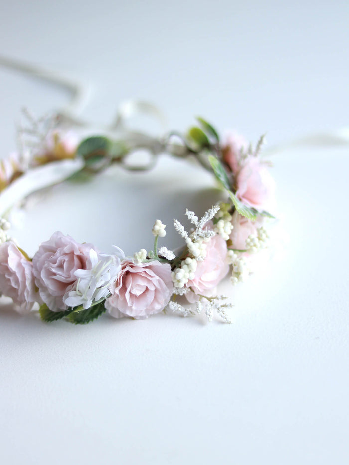 Rose flower crown - blush