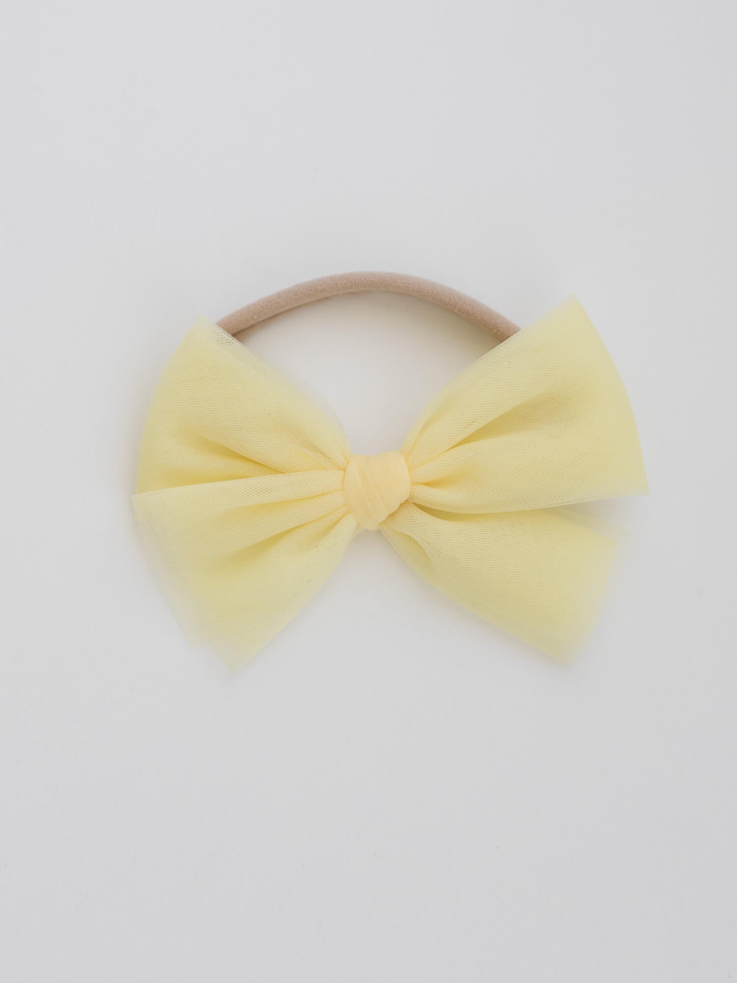 Tulle bow headband - lemon