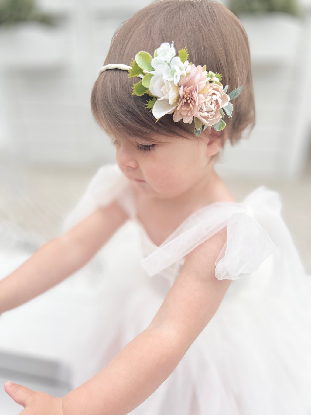 Flower Crown Baby Girl Headpieces Girls Bryony Blush Ivory Baby