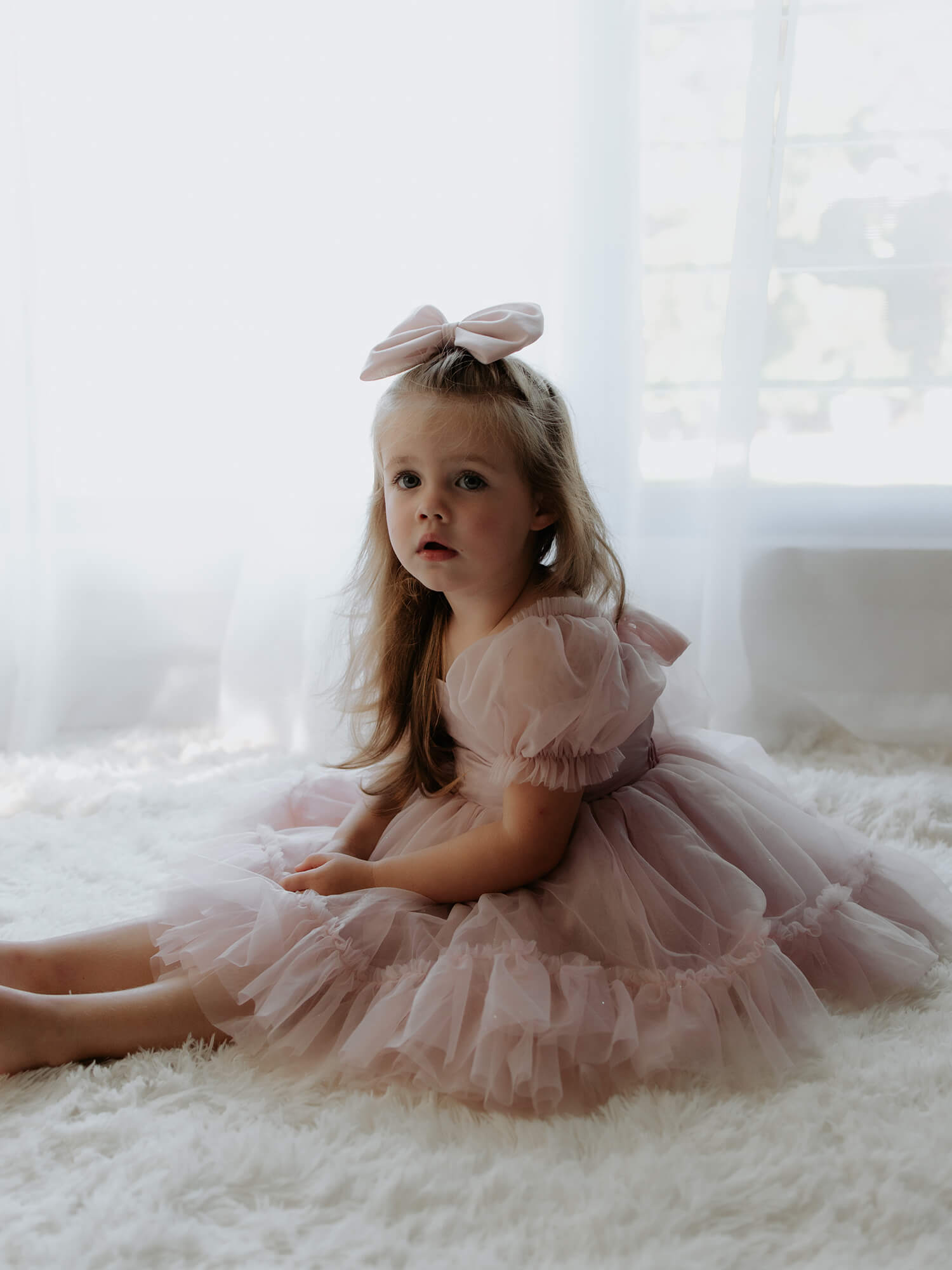 green emerald velvet dress Gabrielle Flower Girl Dress - Dusty Pink