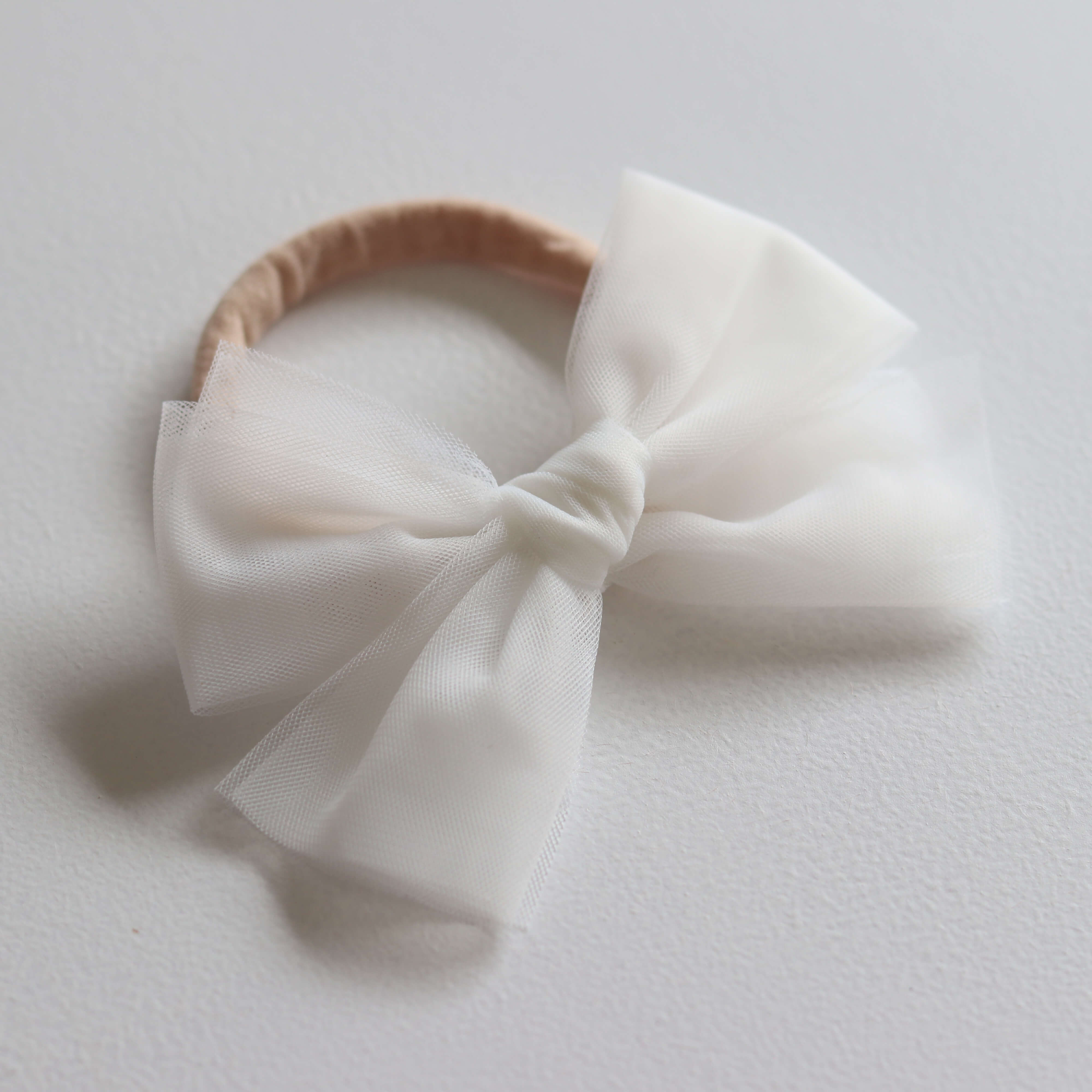 Tulle bow headband - ivory