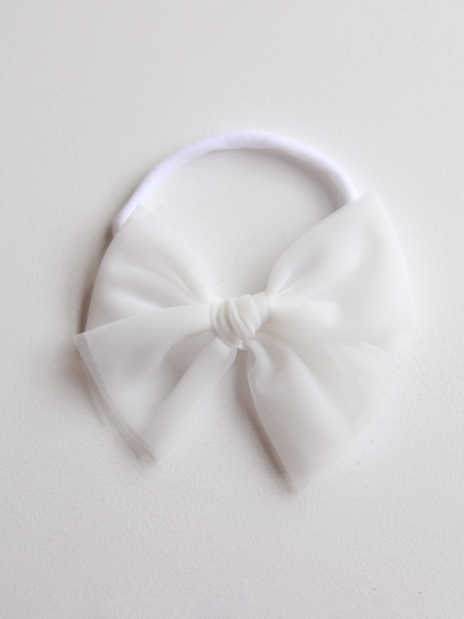 Tulle bow headband - ivory