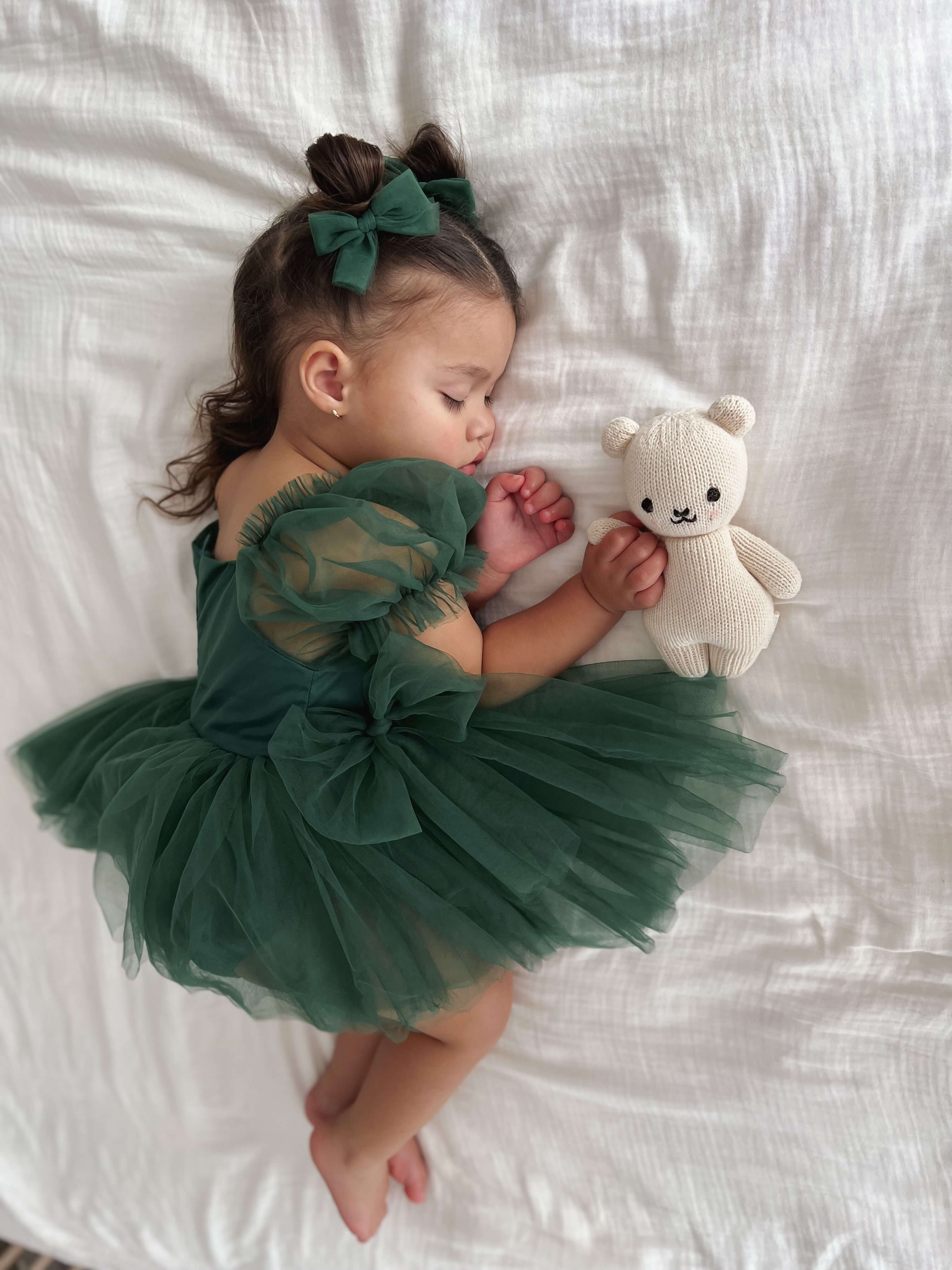 Emerald green infant dress best sale