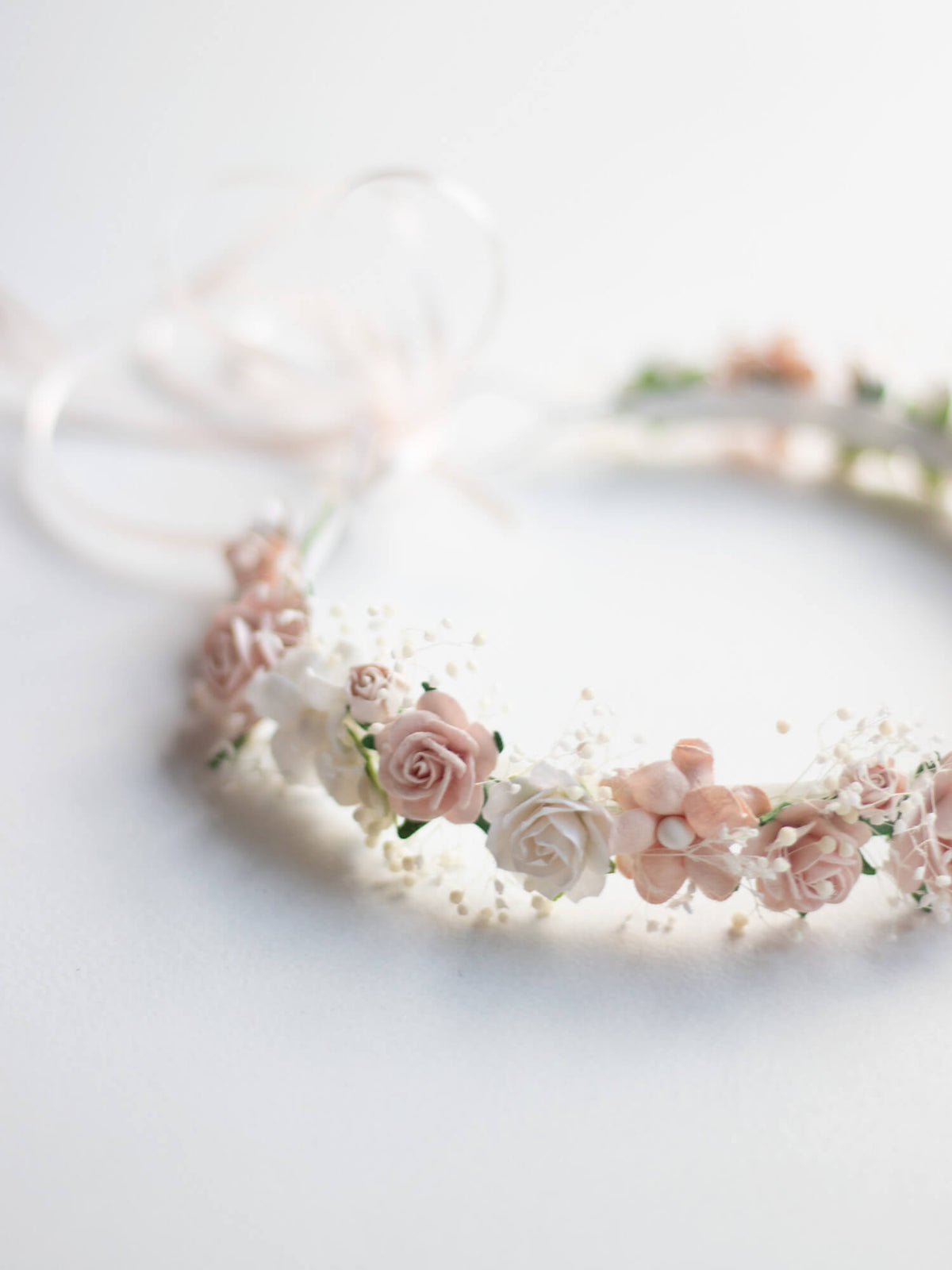 Elsie flower crown - peachy blush