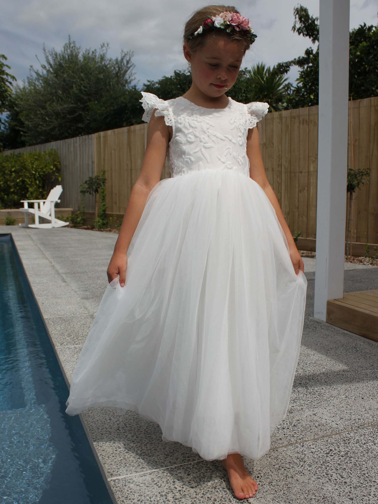 Abigail Dress Ivory Tulle Flower Girl Dress Oui Babe