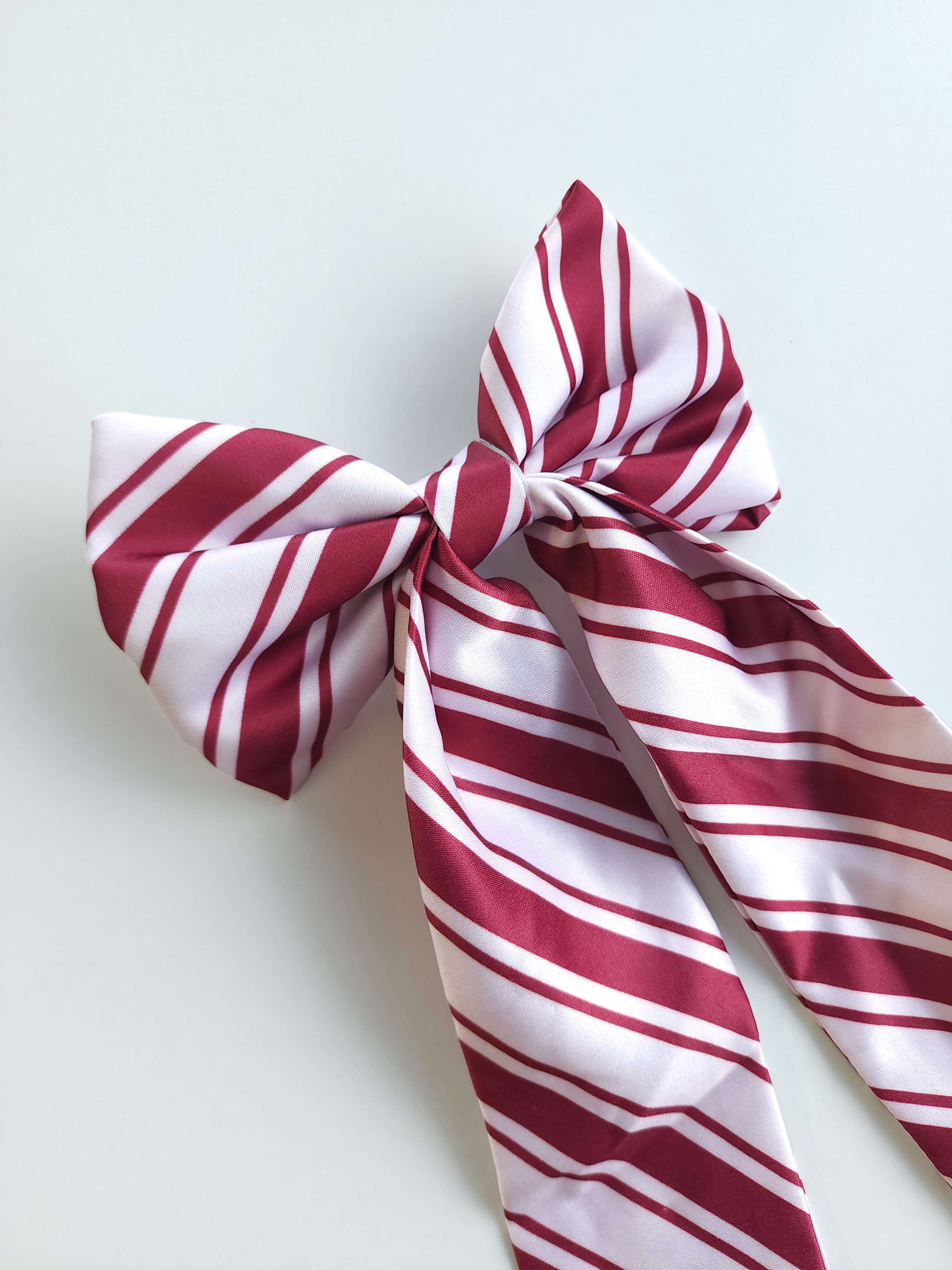 Satin bow - candy cane