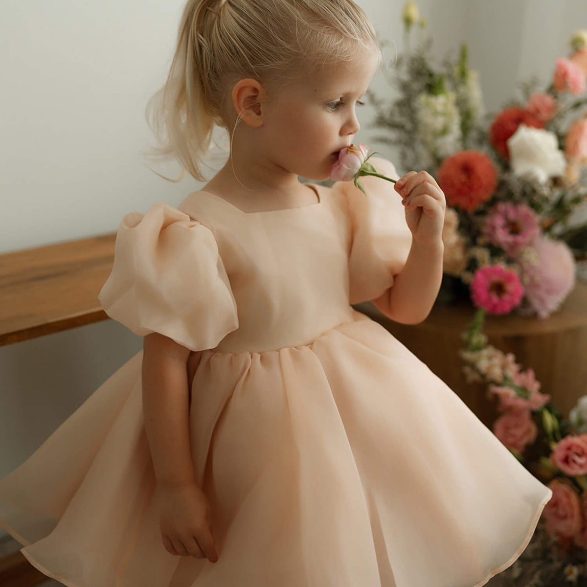 sachin and babi light blue dress Baby Girl Vintage Style Sleeveless Dress, Champagne White, Size 12 main image 0