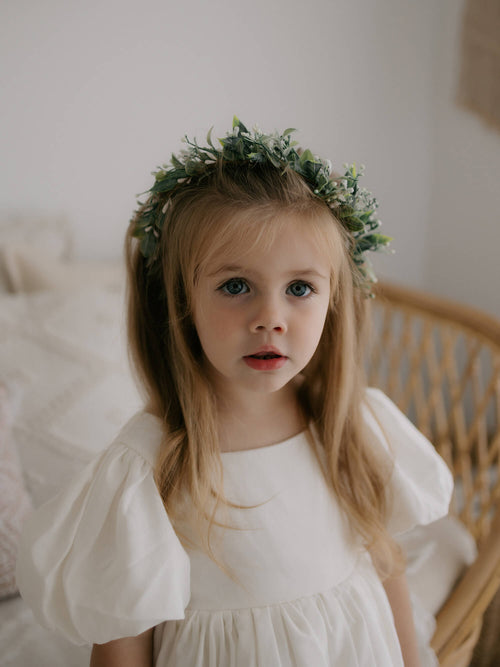 Cleo Dress - Puff Sleeve Flower Girl Dress - Oui Babe