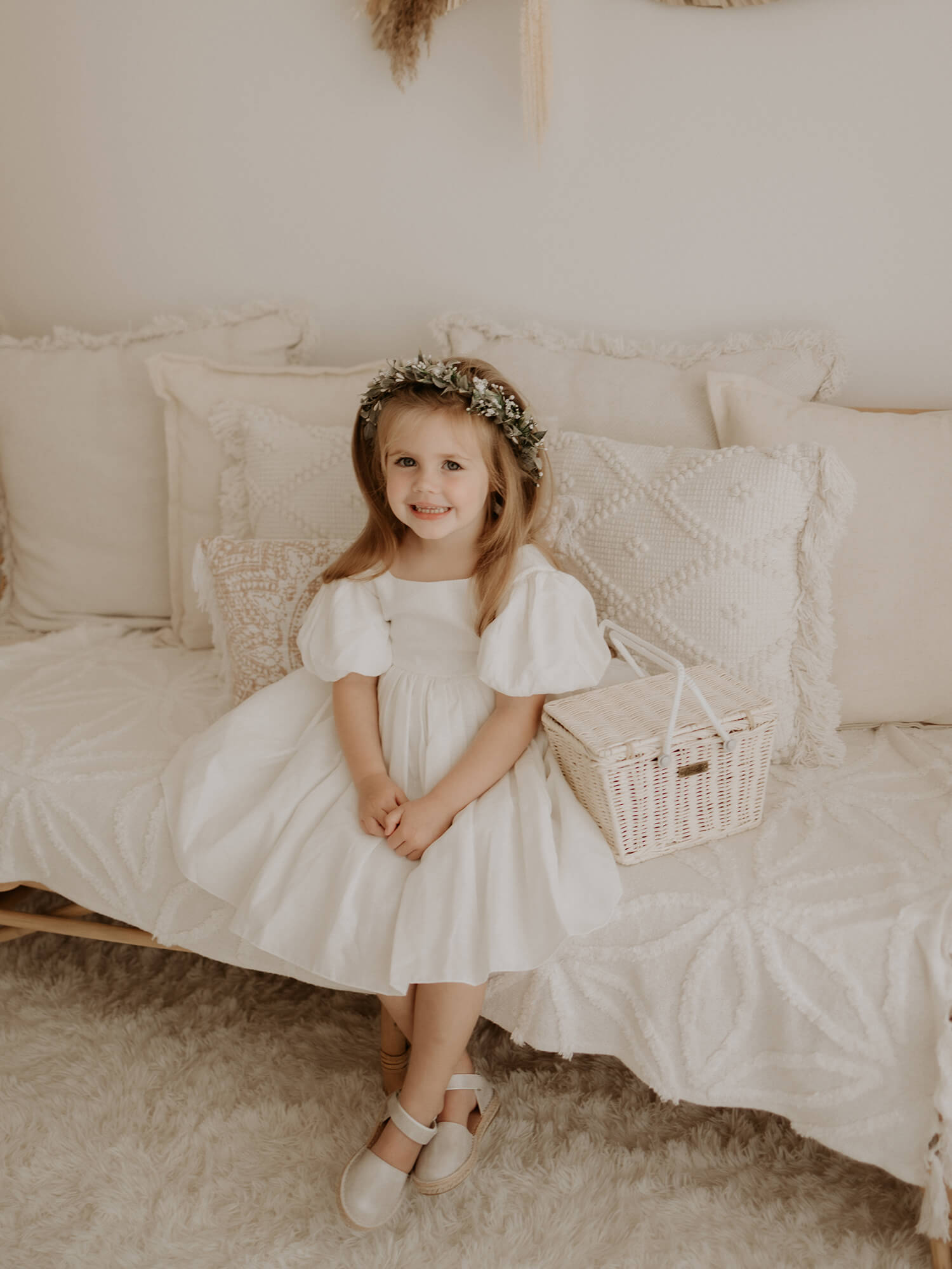 Cleo Dress Puff Sleeve Flower Girl Dress Oui Babe