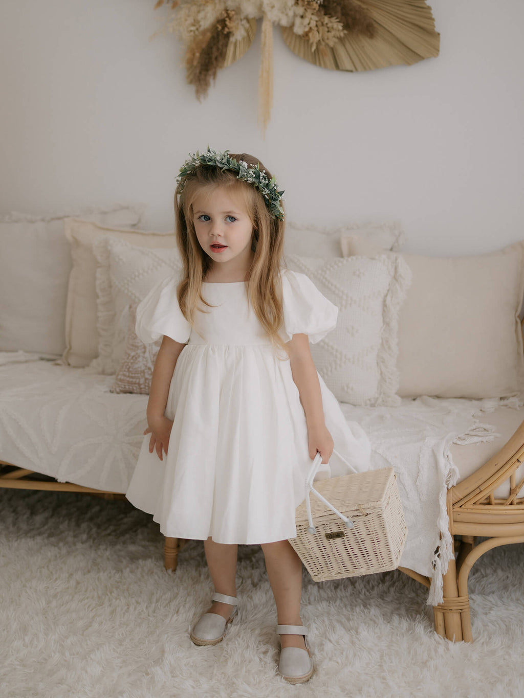 Cleo Dress - Puff Sleeve Flower Girl Dress - Oui Babe