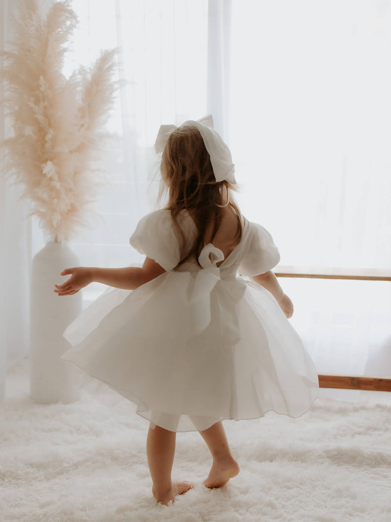 Little Girl Wedding Dress White Lace Ball Gown Flower Girl Dress