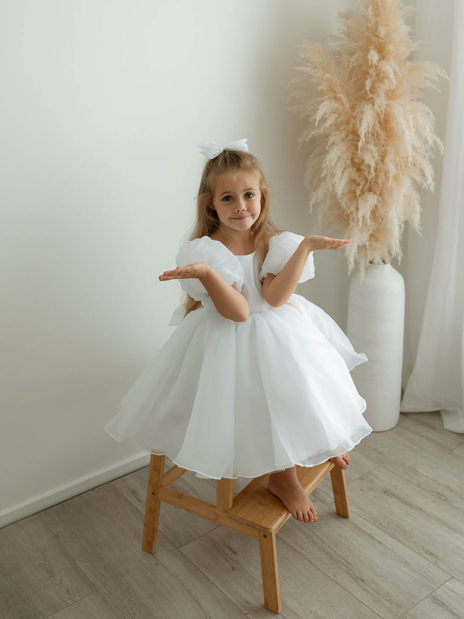Cleo dress - pure white organza