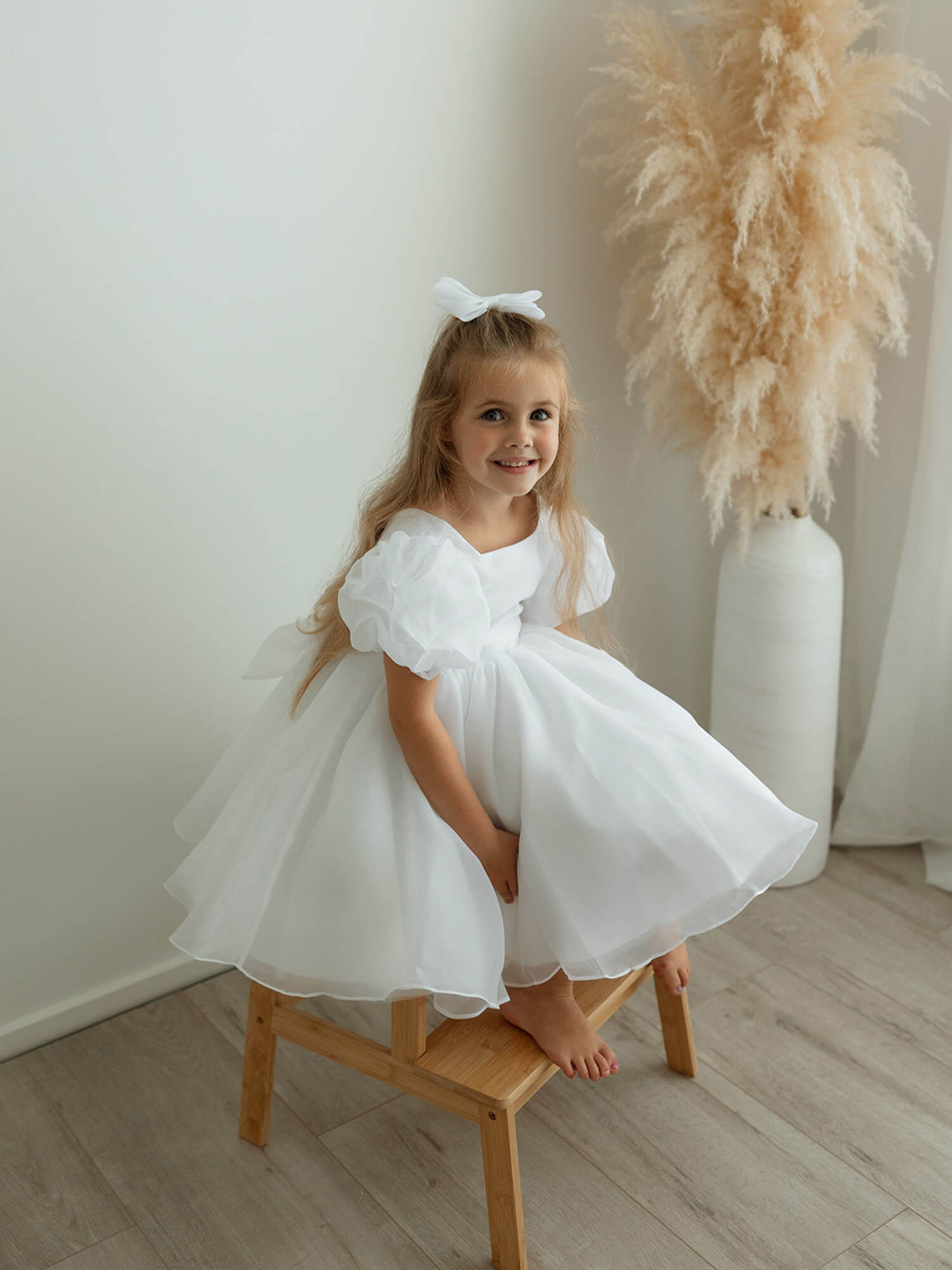 Cleo dress - pure white organza