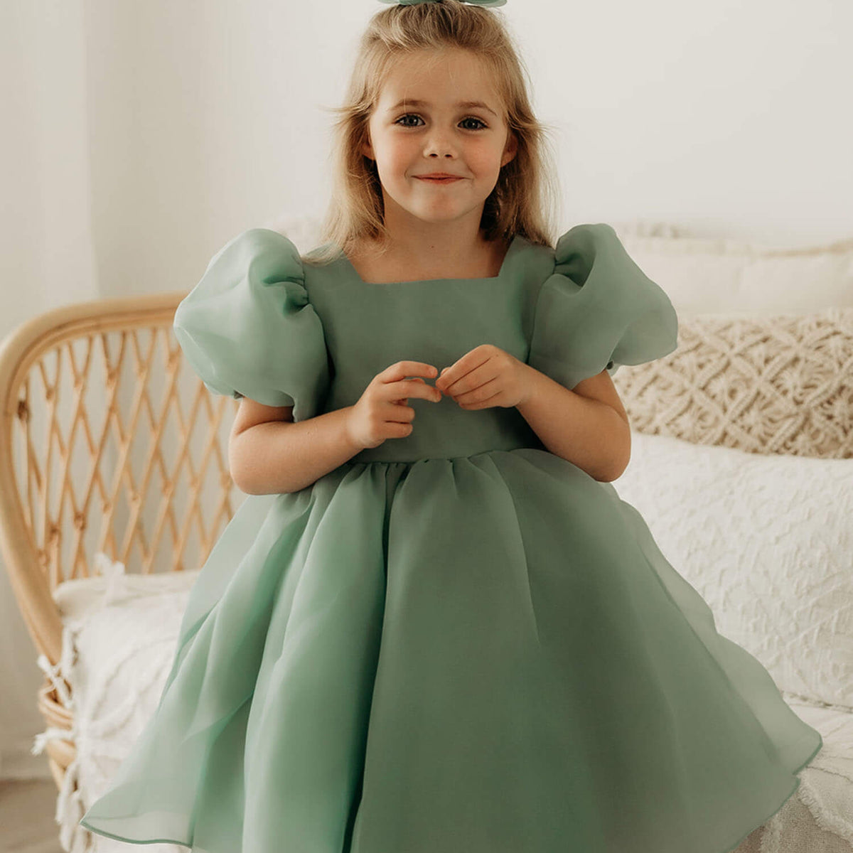Cleo Dress - Puff Sleeve Flower Girl Dress