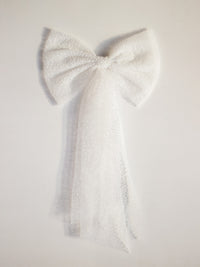 Tulle bows - ivory confetti tulle