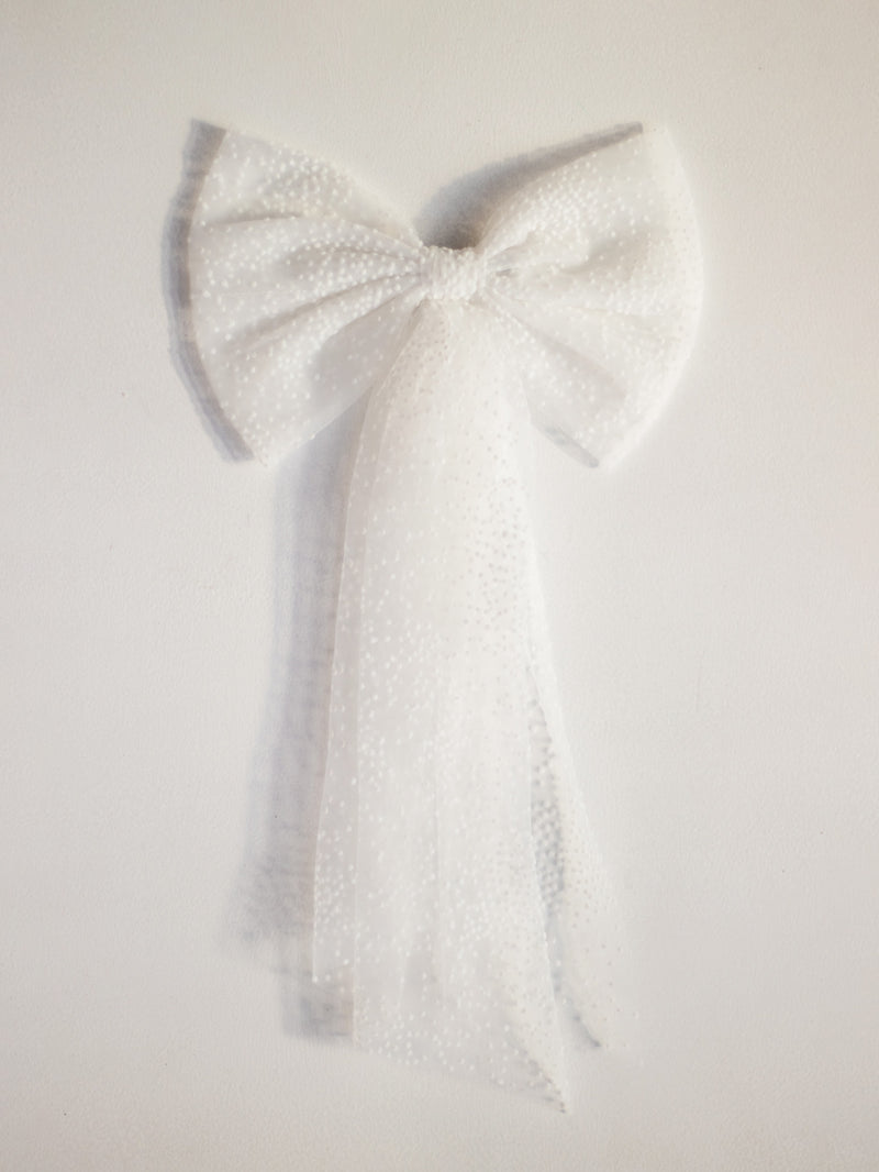 Tulle bows - ivory confetti tulle