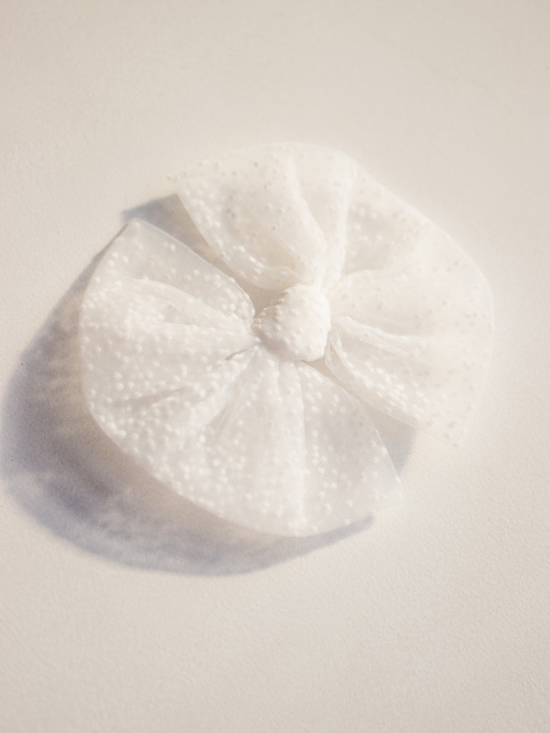 Tulle bows - ivory confetti tulle