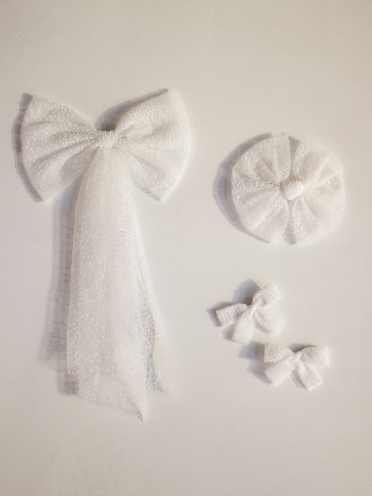 Tulle bows - ivory confetti tulle