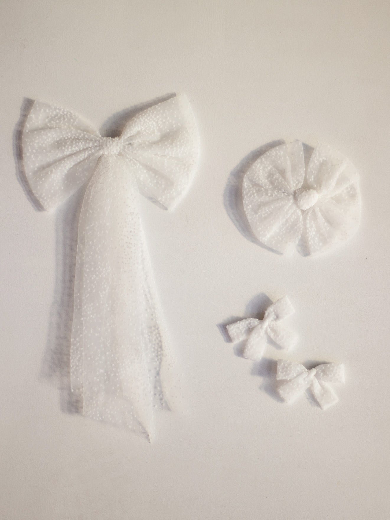 Tulle bows - ivory confetti tulle