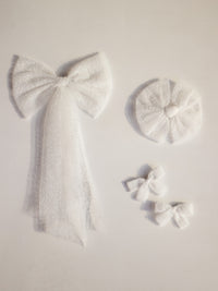 Tulle bows - ivory confetti tulle