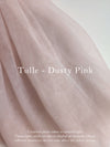 Colour swatch showing our dusty pink tulle, which is used to make our Gabrielle dusty pink flower girl dress.