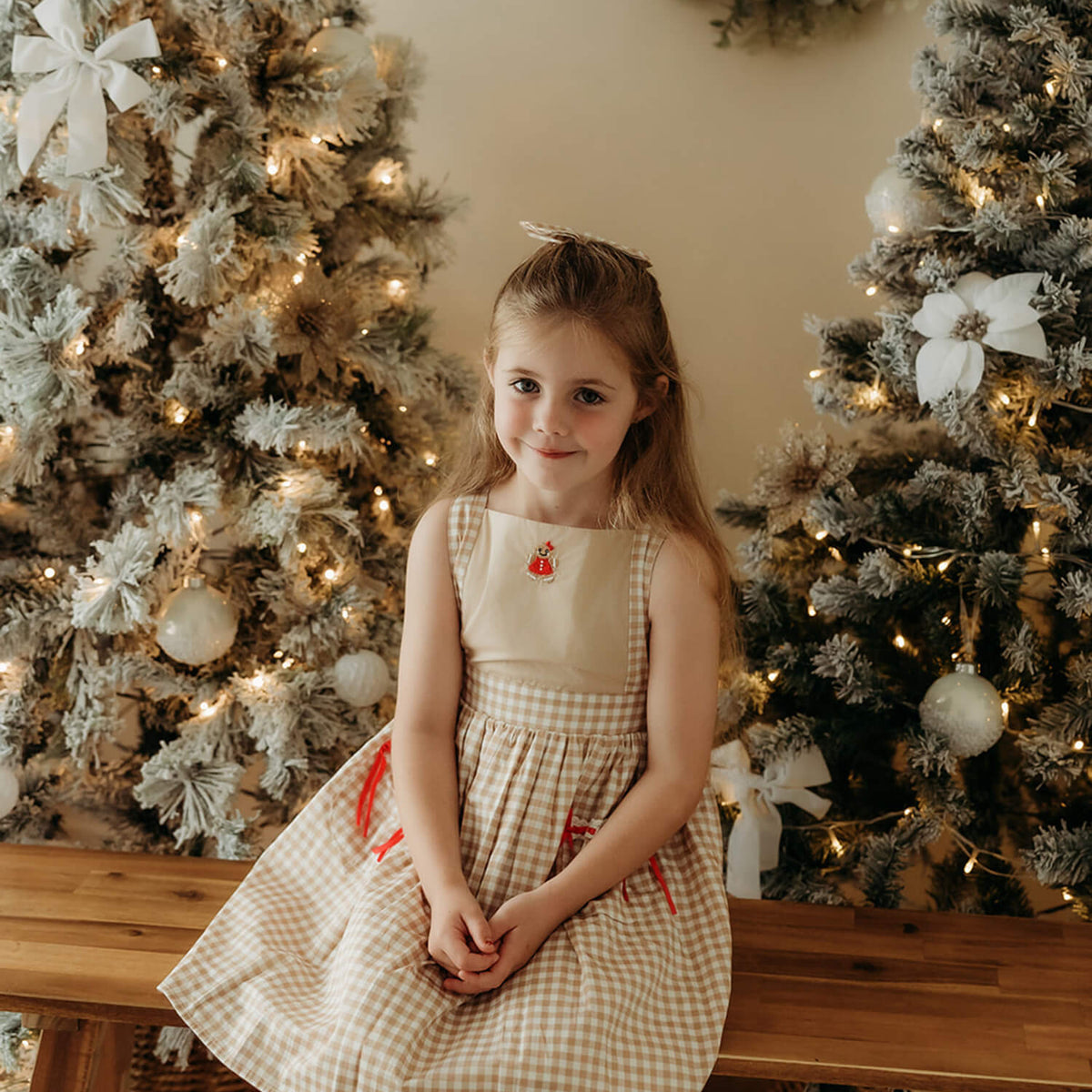 Ellie Christmas Dress - Gingerbread - Oui Babe