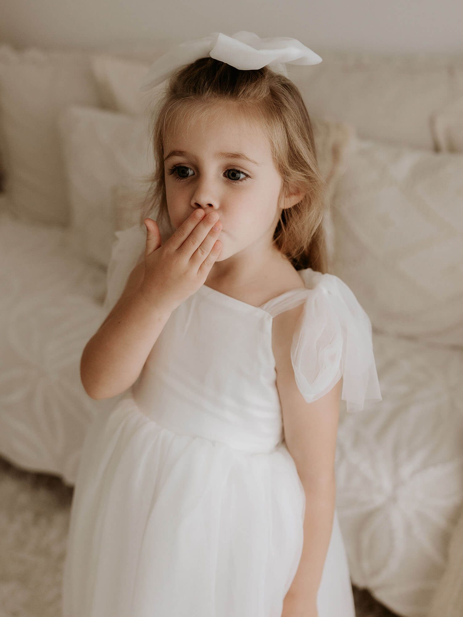 Isla dress - tea length - ivory