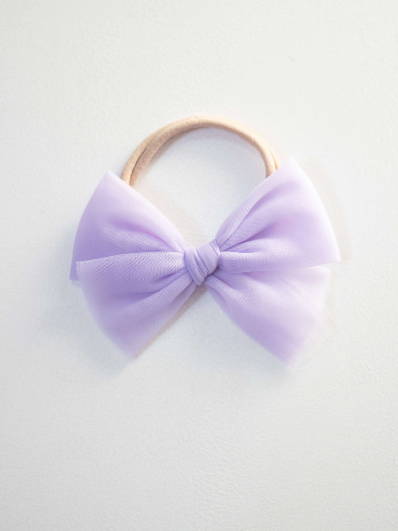 Tulle bow headband - lilac