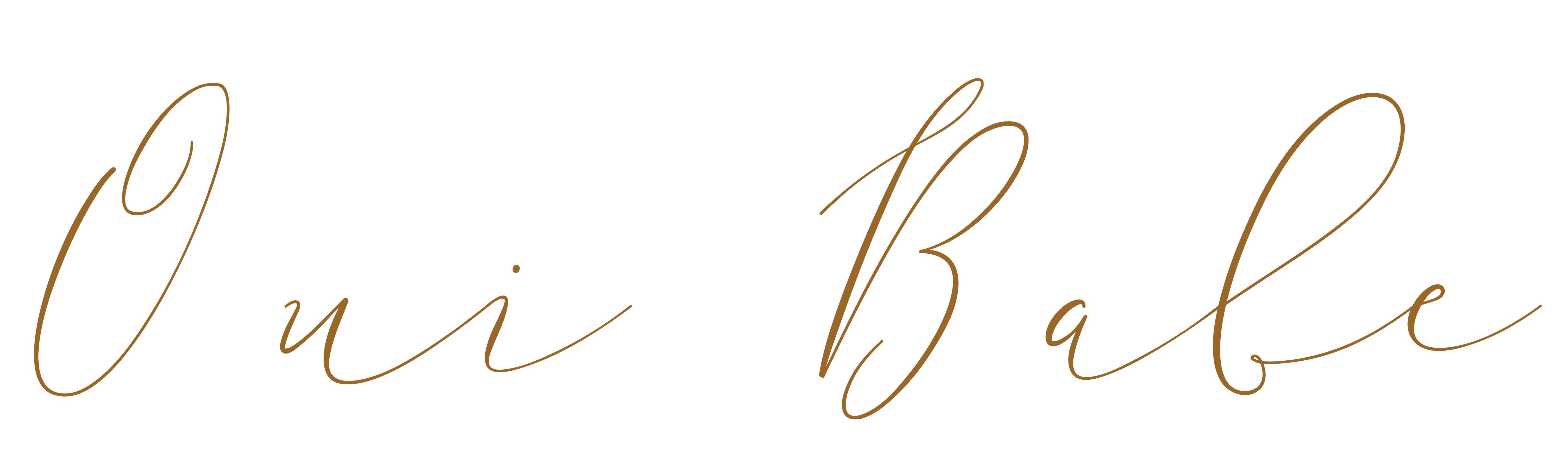 Oui Babe logo in gold.