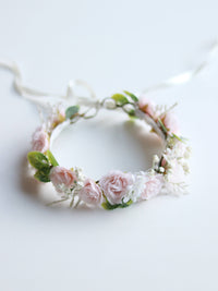 Rose flower crown - blush