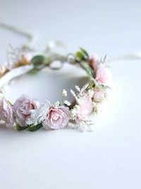 Rose flower crown - blush