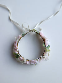 Rose flower crown - blush