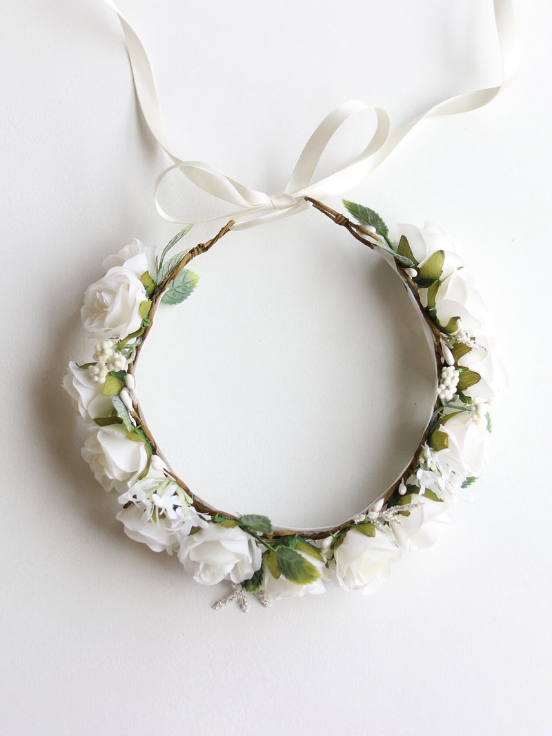 Ivory Rose Flower Crown - Oui Babe