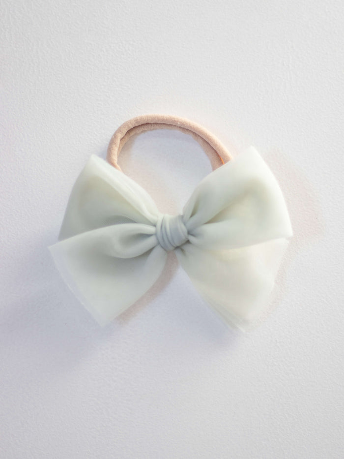 Tulle bow headband - sage