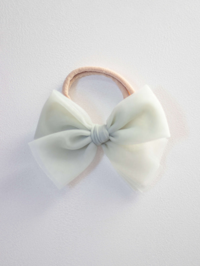 Tulle bow headband - sage