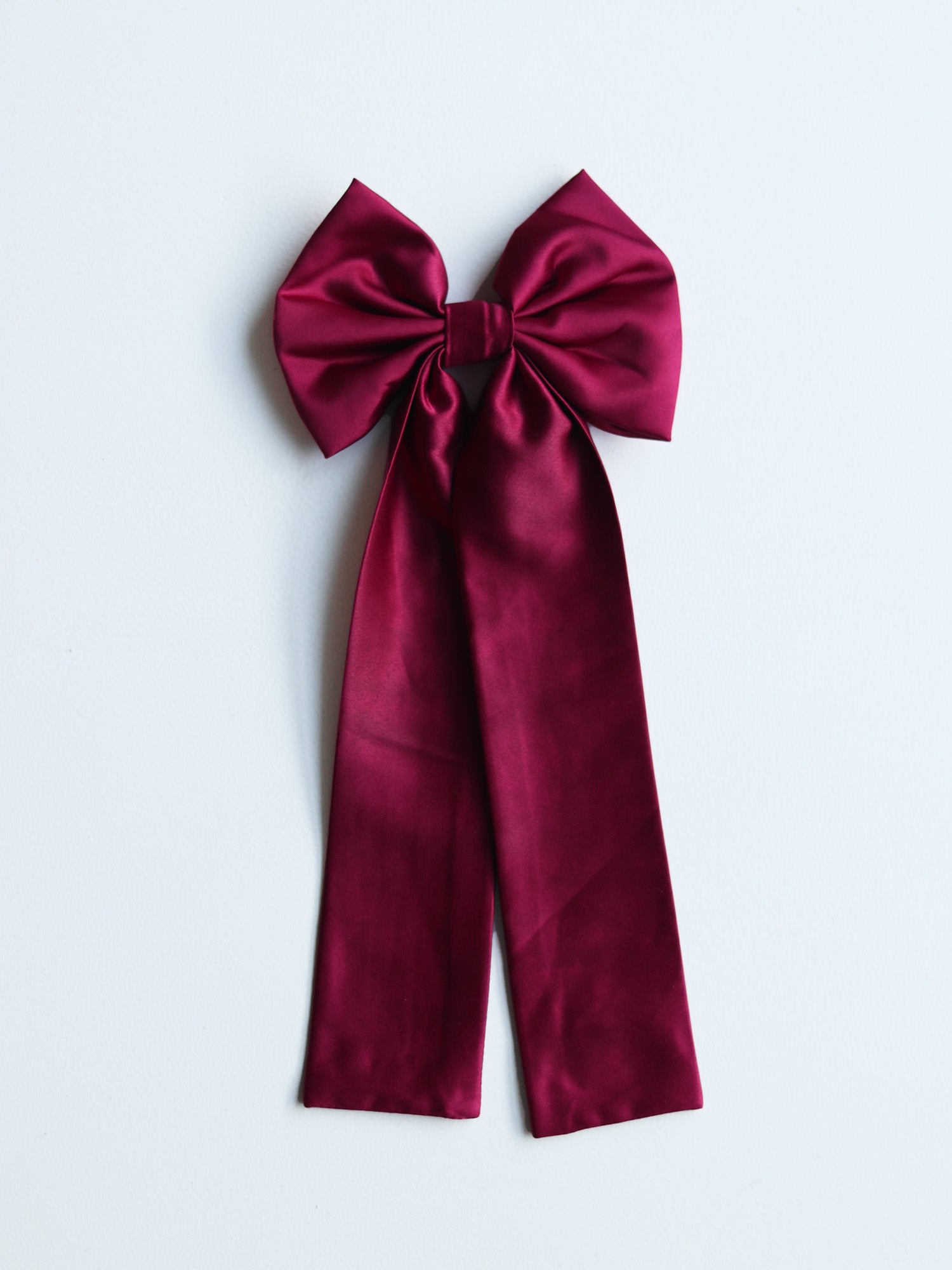 Satin bow - crimson