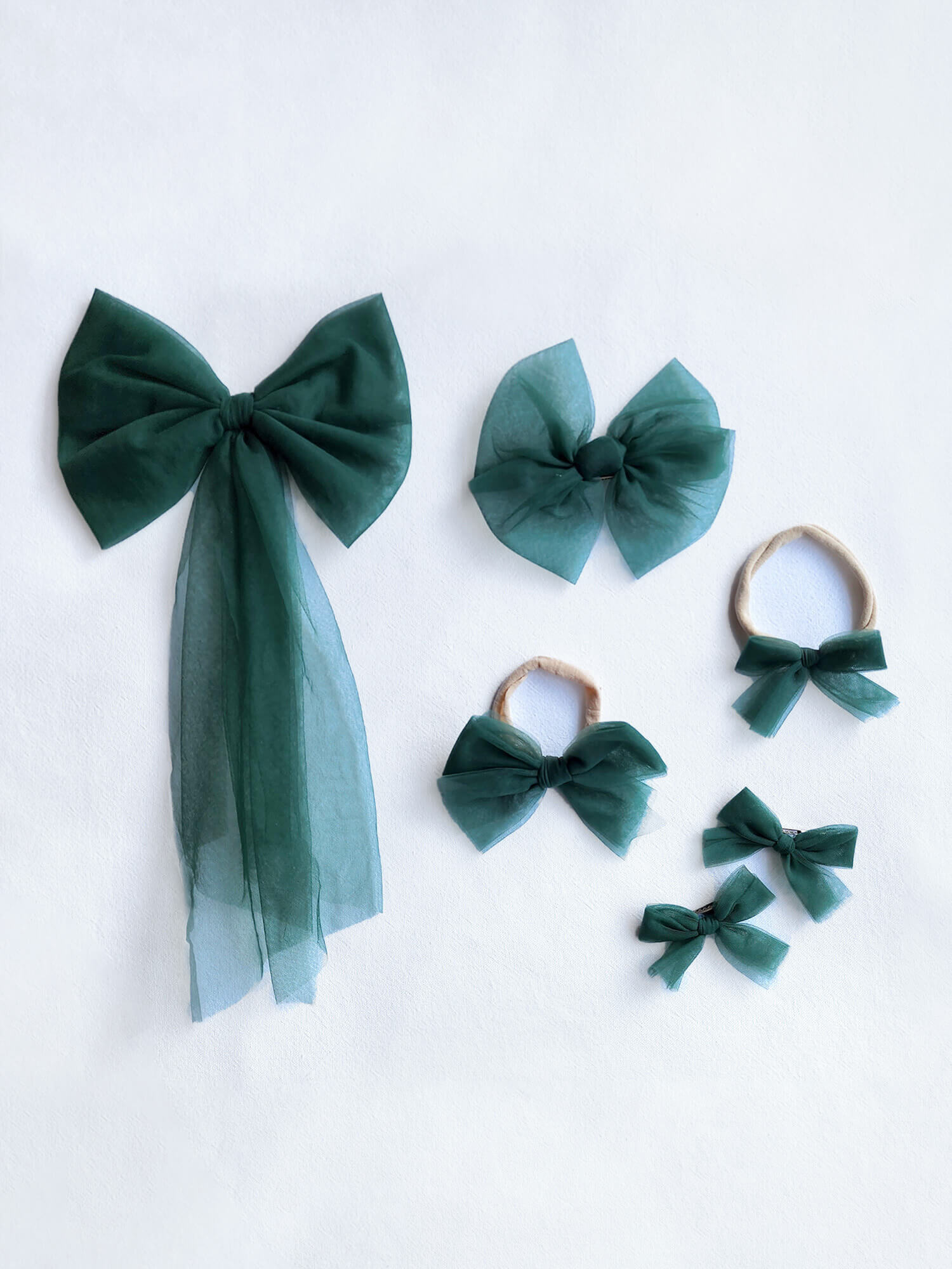 Tulle bows - Emerald