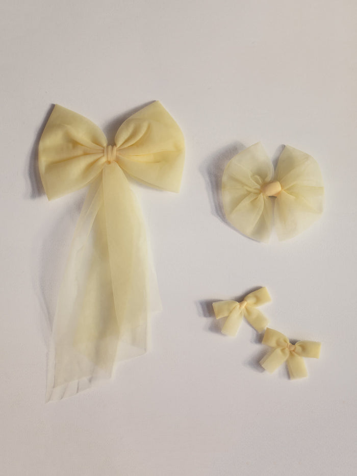 Tulle bows - lemon