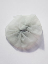 Medium tulle bow in sage green.