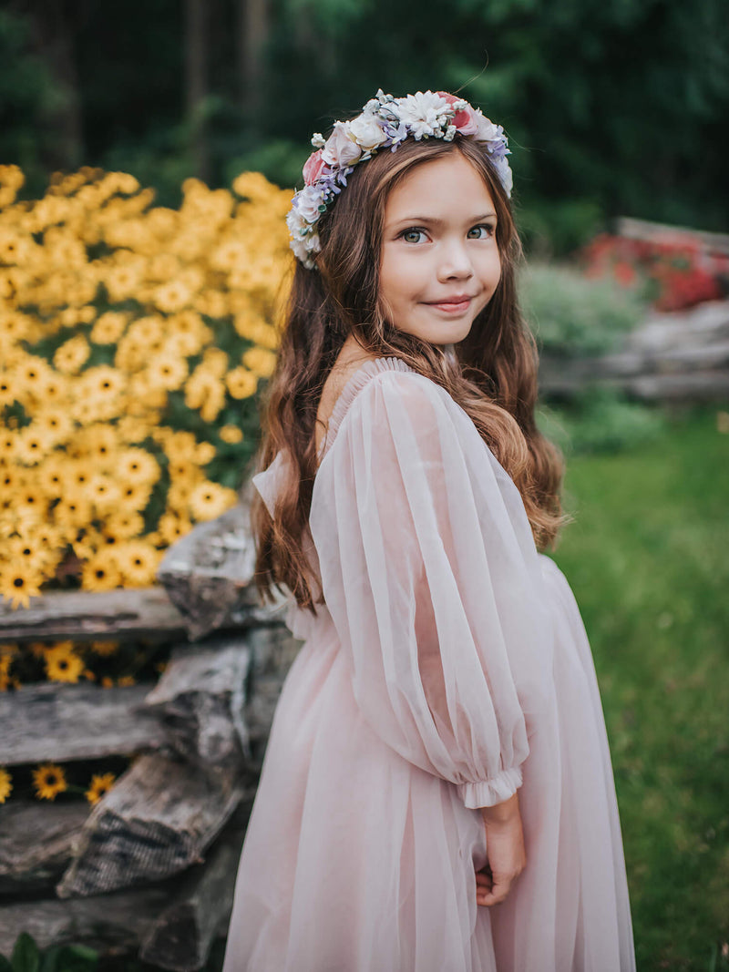 Flower Baby Pink Long Frock Wren Flower Girl Dress Dusty Pink Oui Babe