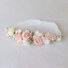 Baby floral headband for special occasions and flower girls. Dusty pink and ivory flower crown.