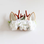 Christmas baby floral headband - ivory