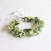 Blythe neutral flower crown for flower girls. Neutral green flower crown with faux baby breath.