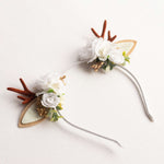 Christmas floral headband - ivory pigtails