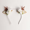Christmas floral headband - ivory pigtails