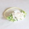 Side view of Delilah ivory floral headband. A girls headband style flower crown.