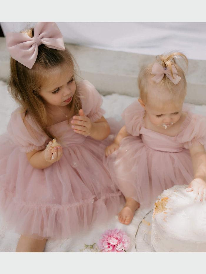 Tulle bow - classic - dusty pink