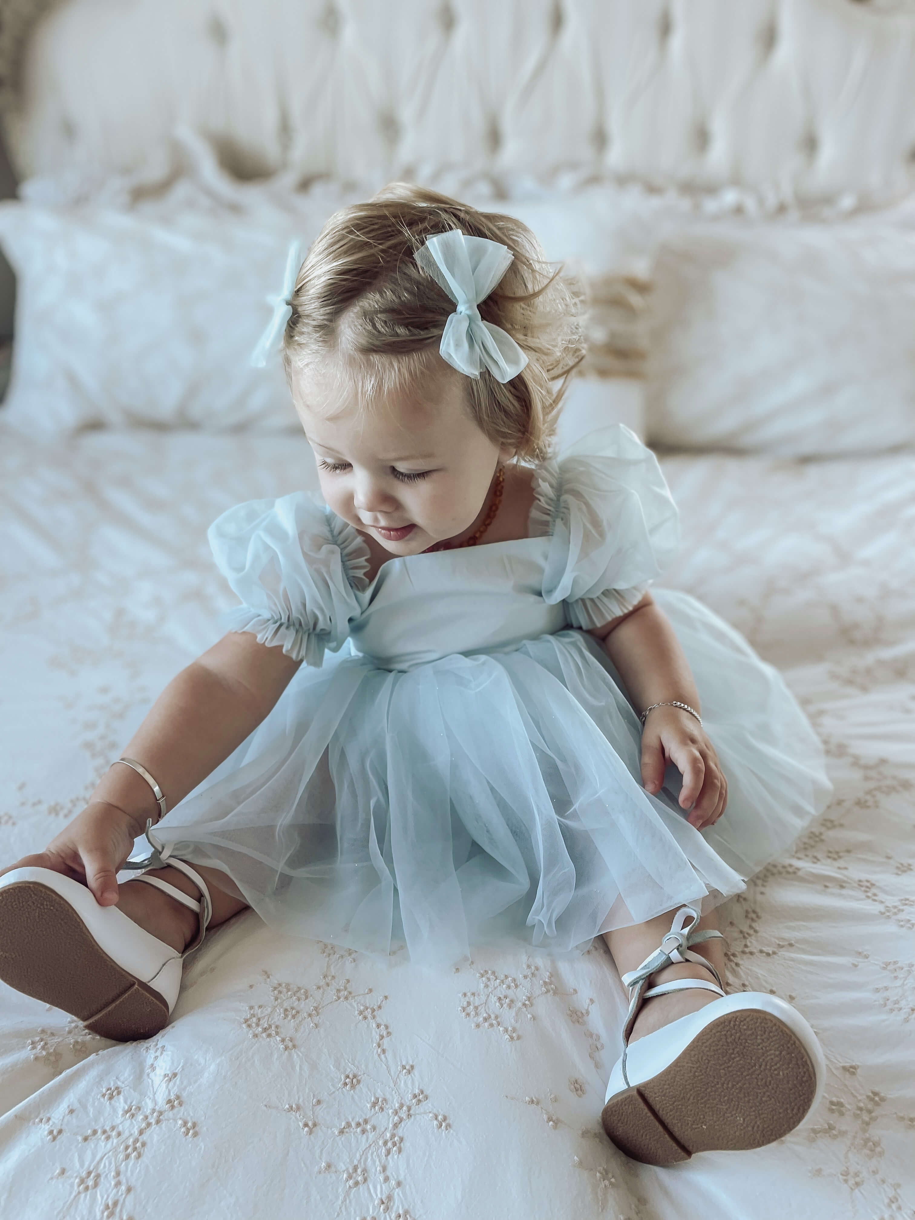 Dusty blue baby dress hotsell